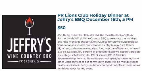 PR Lions Club Holiday Dinner