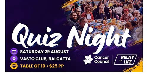 Relay For Life Quiz - 2026 (Cancer Council WA Fundraiser)