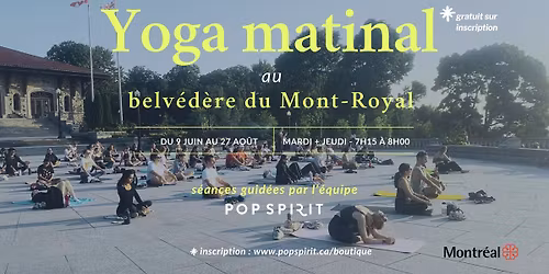 Yoga matinal au belv\u00e9d\u00e8re du Mont-Royal | gratuit sur inscription