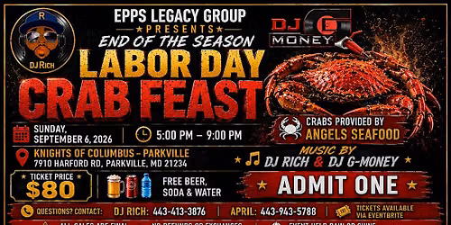 Epps Legacy Group LLC-End of the Season Crab Feast