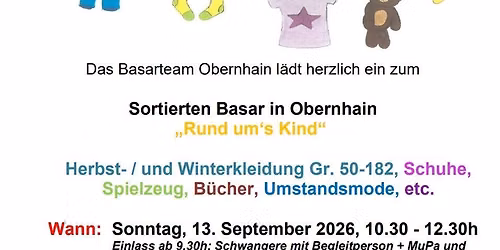 sortierter Basar in Obernhain "Rund um's Kind"