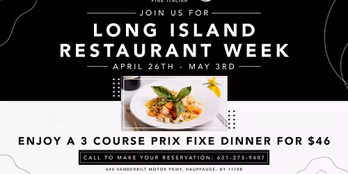 Your Table is Waiting... Long Island Restaurant Week 4\/26-5\/3