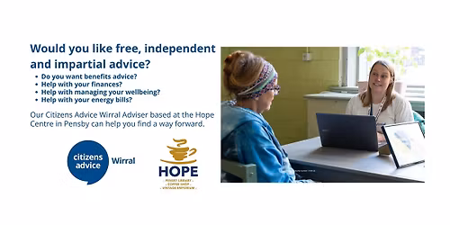 Citizen's Advice Wirral Advice Walk up at The Hope Centre
