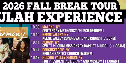 PSUNY Gospel Choir 2026 Upstate New York Fall Break Tour: The Beulah Experience
