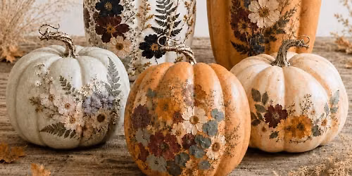 Pumpkins & Petals ~ W&P Pressed Flower Pumpkin Workshop at Waters Edge Winery!