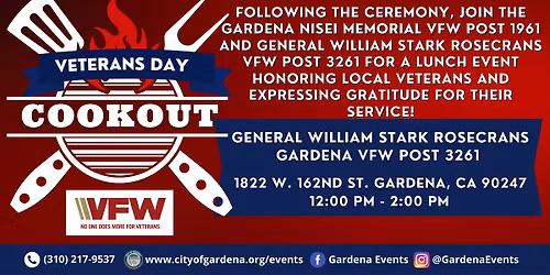 Veterans Day Service & Cookout