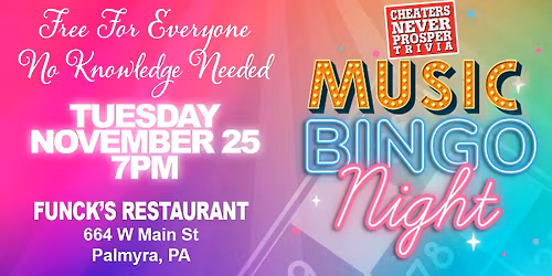 Music Bingo at Funck's Restaurant - Palmyra