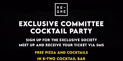 Exclusive committee cocktail party for uni societys - sign up for a ticket via sms
