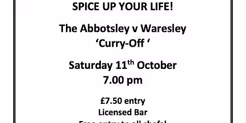 Curry off at Abottsley Village Hall