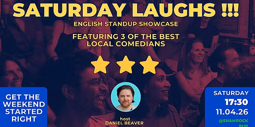 Saturday Evening Laughs !!! - English Comedy Showcase @Shamrock Irish Pub