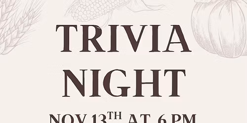 Weekly Trivia Night Starts Nov 13