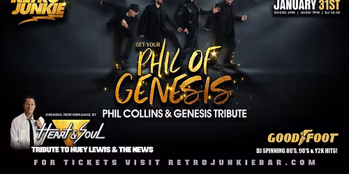 PHIL COLLINS\/GENESIS + HUEY LEWIS & THE NEWS Tributes @ Retro Junkie!