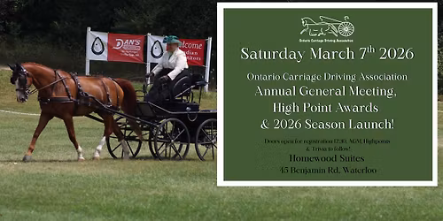 Ontario Carriage Driving Association AGM, & High Point Awards