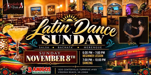 Latin Dance Sunday at 3 Amigos!
