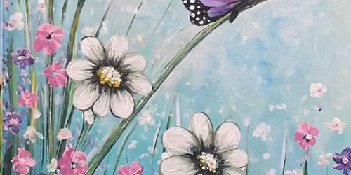 Spring butterfly canvas or wood door hanger