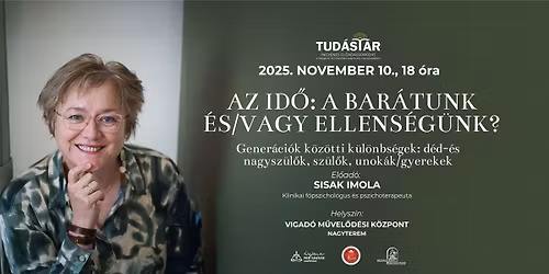 Tud\u00e1st\u00e1r \u2022 Sisak Imola \u2022 Az id\u0151: a bar\u00e1tunk \u00e9s\/ vagy ellens\u00e9g\u00fcnk?