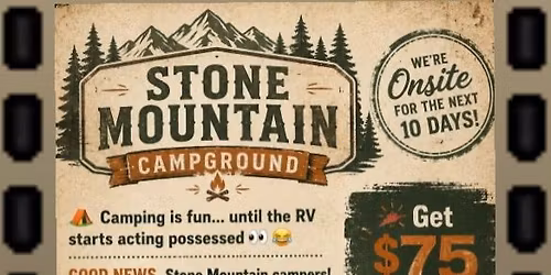 Roadrunner RV repair is staying @StoneMountain until the end of May