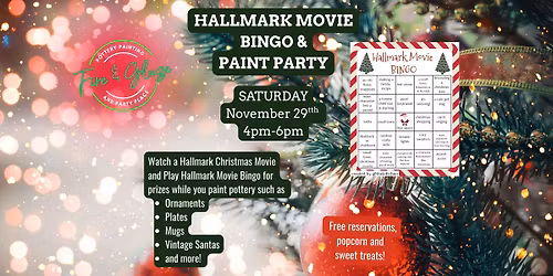 Hallmark Movie Bingo and Paint Party