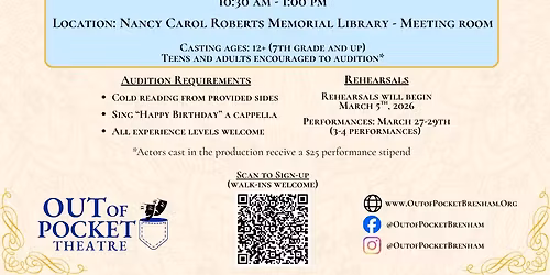 Princess Winsome's Rescue - Auditions