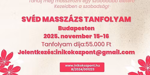 Sv\u00e9d massz\u00e1zs tanfolyam Budapest