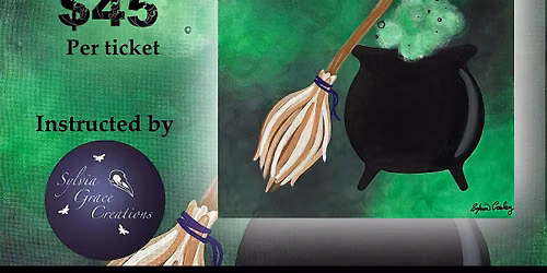 1 ticket left! Broom and Cauldron Paint and Sip!