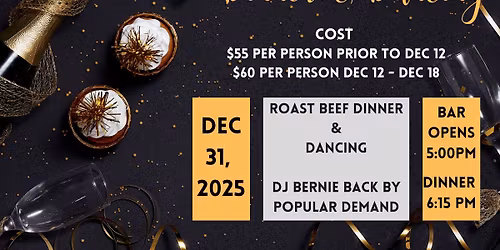 Branch 15 New Years Eve Dinner and Dancing