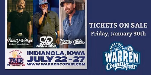 Warren County Fair-Family and Faith Night with Rhett Walker and guests Blake & Jenna Bolerjack
