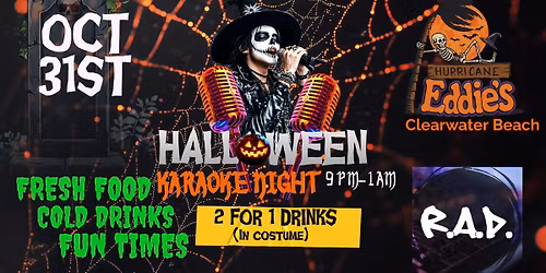 \ud83c\udf83 Halloween Fun at Hurricane Eddie\u2019s Clearwater Beach! \ud83c\udfa4