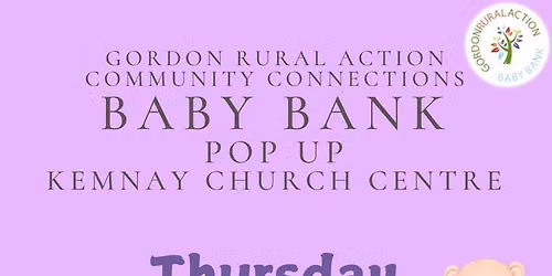 Community Connections Baby Bank pop up at Kemnay church centre.