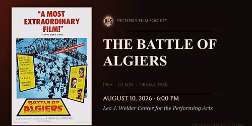Victoria Film Society presents "The Battle of Algiers" (1966)