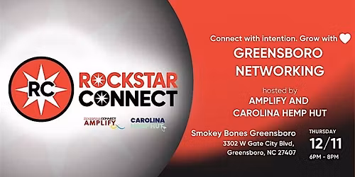 Free Greensboro Rockstar Connect Networking Event (December, NC)