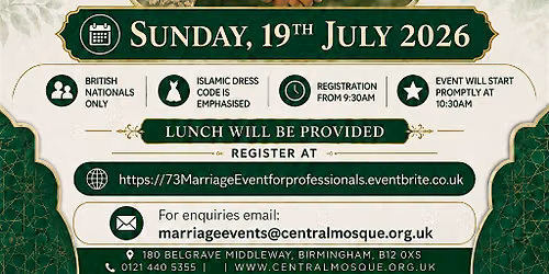 73rd Muslim Marriage Event for Professionals