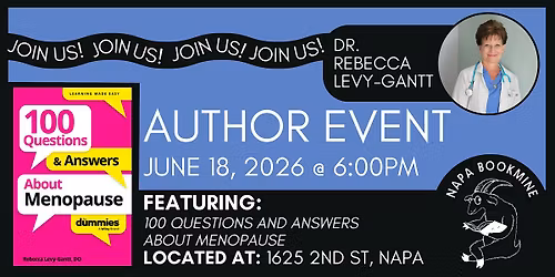 Author Event: 100 Questions & Answers about Menopause by Rebecca Levy-Gantt