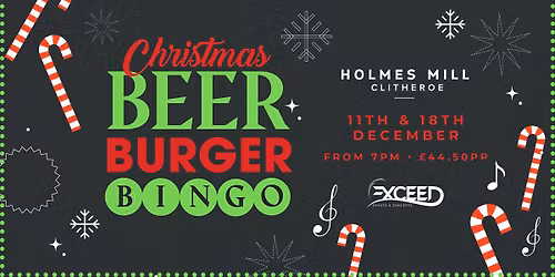 Christmas Themed Beer Burger Bingo