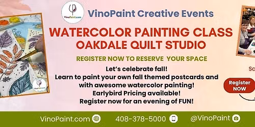 VinoPaint: Fall Harvest Watercolor Card Making Workshop 11\/06\/26, 6pm