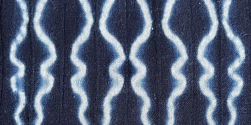 Katano shibori - stitching through pleated fabric - with indigo (Studio)