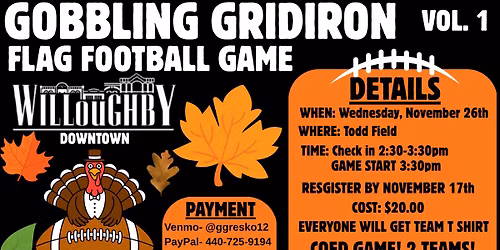 DTW Gobbling Gridiron Flag Football Game 