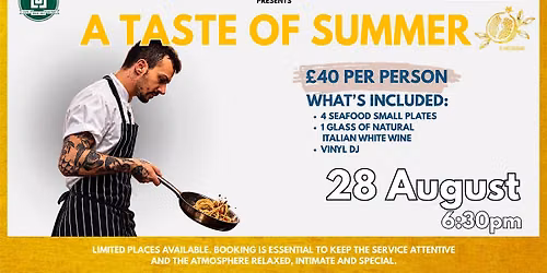 A Taste of Summer \u2013 Seafood Aperitivo, Natural Wine & Vinyl