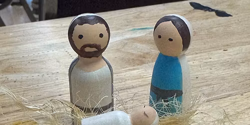 12 Days of Christmas Crafts - Wood Peg Nativity set painting