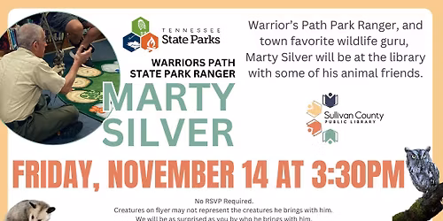 Marty Silver from Warrior's Path State Park at the Colonial Heights branch library
