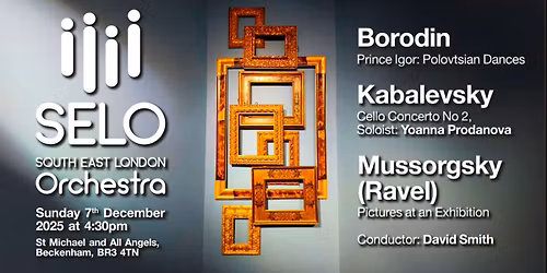 SELO: Borodin, Mussorgsky & Kabalevsky Cello concerto, soloist Yoanna Prodanova