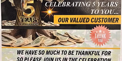 5 YEAR ANNIVERSARY PARTY