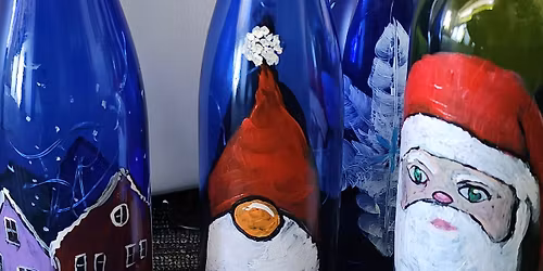 Hand Painted Lighted Wine Bottle