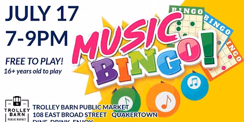 Music Bingo at the Trolley Barn - JULY