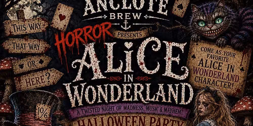 Horror Alice in Wonderland Halloween Party at Anclote Brew