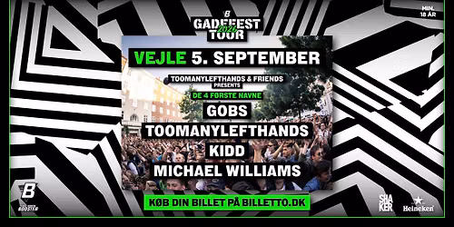 VEJLE x GADEFEST TOUR 2026 x TOOMANYLEFTHANDS & FRIENDS