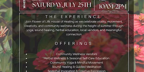 Summer Bloom Community Event