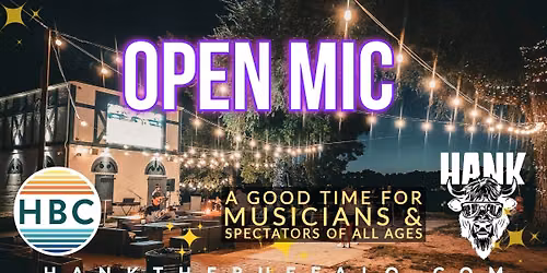 Open Mic at Harrisburg Beach Club with Hank The Buffalo - 1st & 3rd Wednesdays