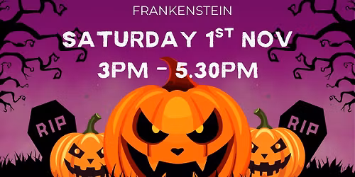Kids Halloween Party Sat 1st Nov 3-5.30pm. Tickets \u00a33 per child