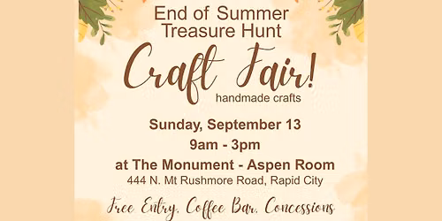 End of summer Treasure Hunt Craft Fair